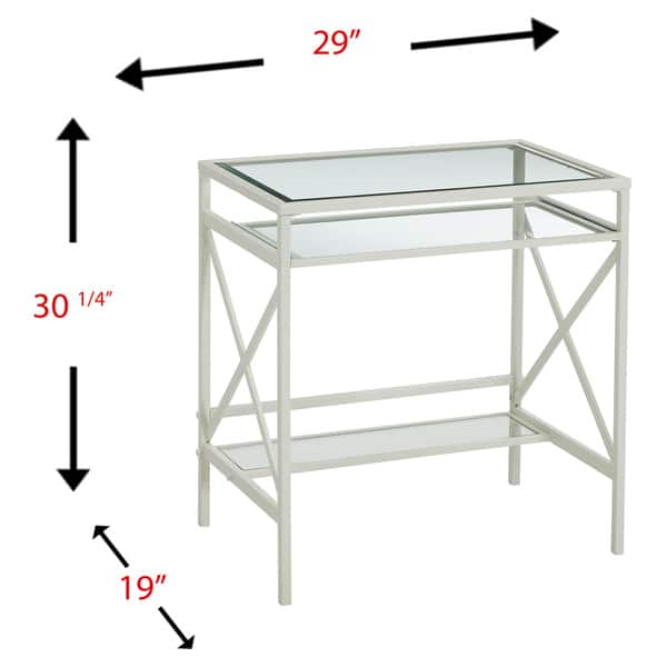 Shop Ensley Metal Glass Small Space Desk White On Sale