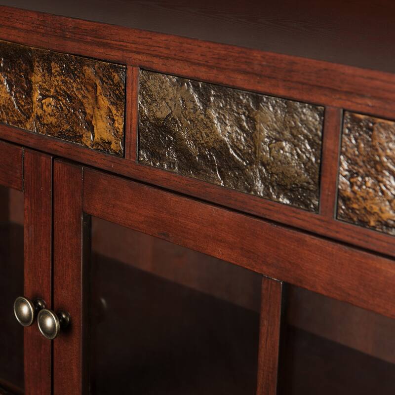 SEI Furniture Waverly Mission Faux Slate Buffet Sideboard Display Accent Cabinet