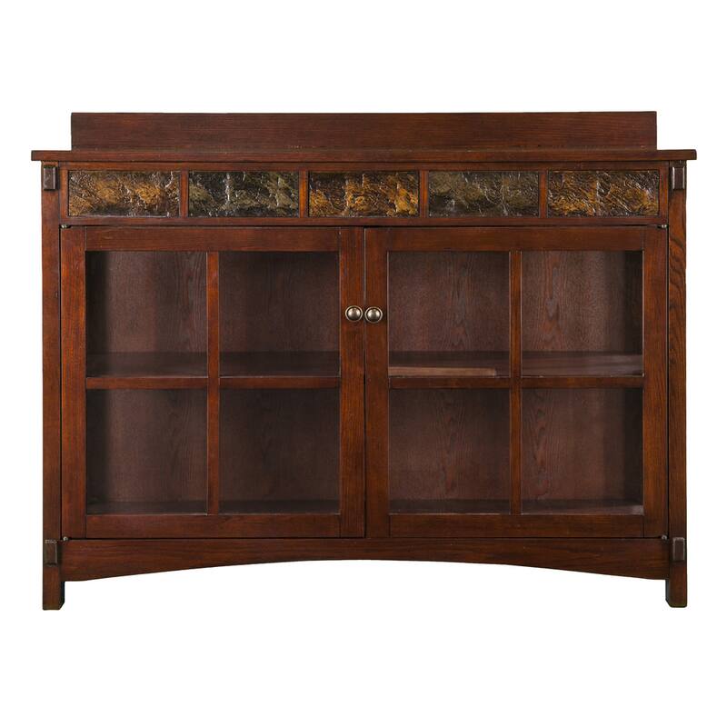 SEI Furniture Waverly Mission Faux Slate Buffet Sideboard Display Accent Cabinet