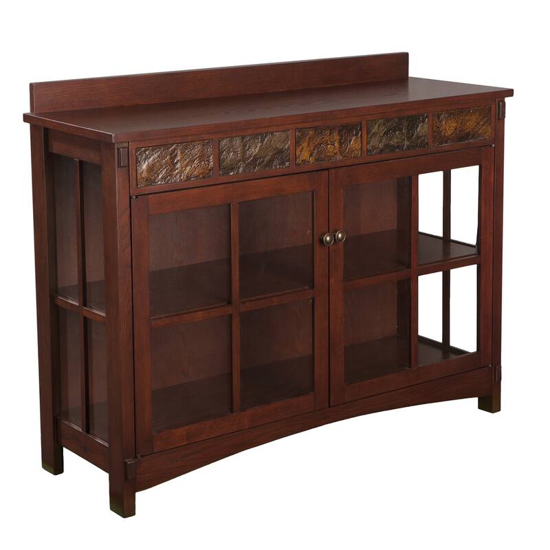 SEI Furniture Waverly Mission Faux Slate Buffet Sideboard Display Accent Cabinet