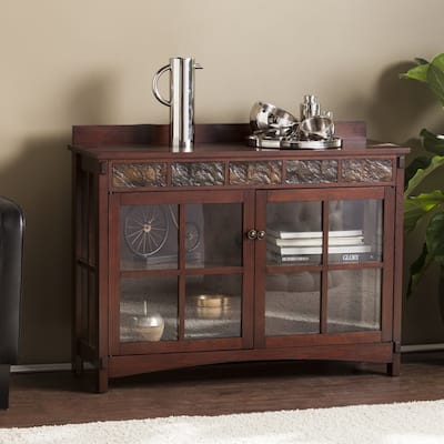 SEI Furniture Waverly Mission Faux Slate Buffet Sideboard Display Accent Cabinet