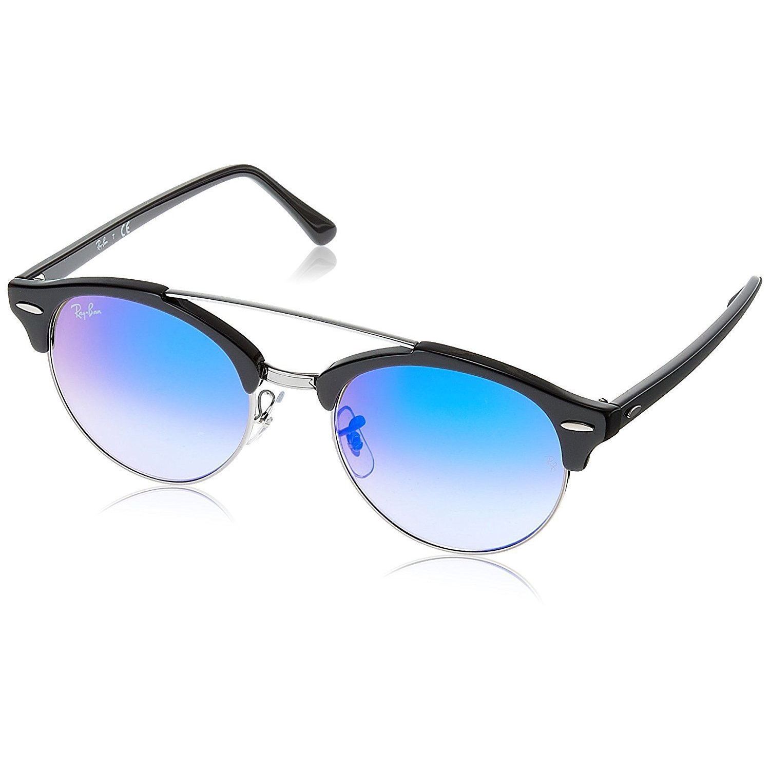 Очки ray ban унисекс солнцезащитные. Ray ban 4346. Ray-ban Round Double Bridge Blue gradient Flash Unisex Sunglasses.