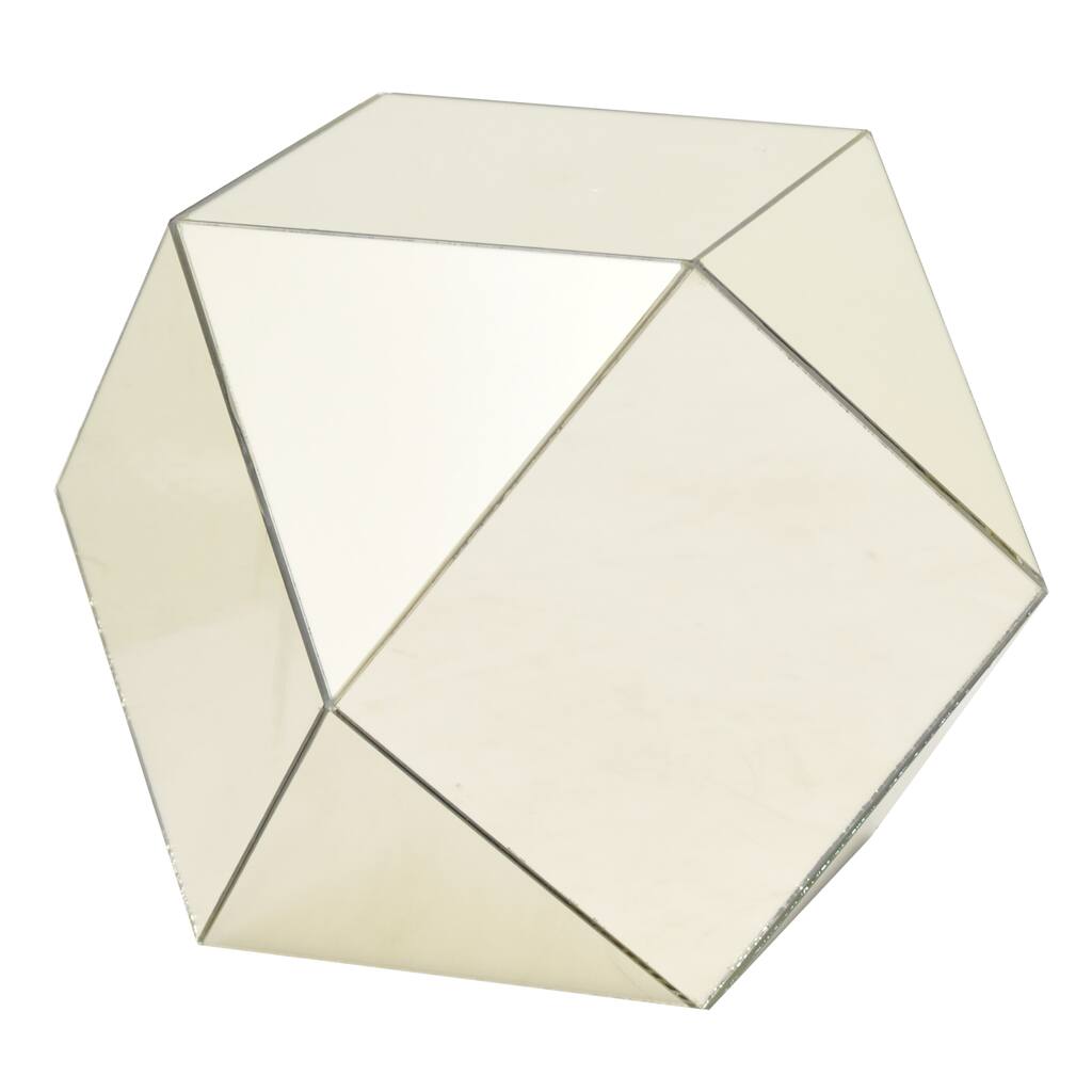 Three Hands Wood Mirrored Accent Table