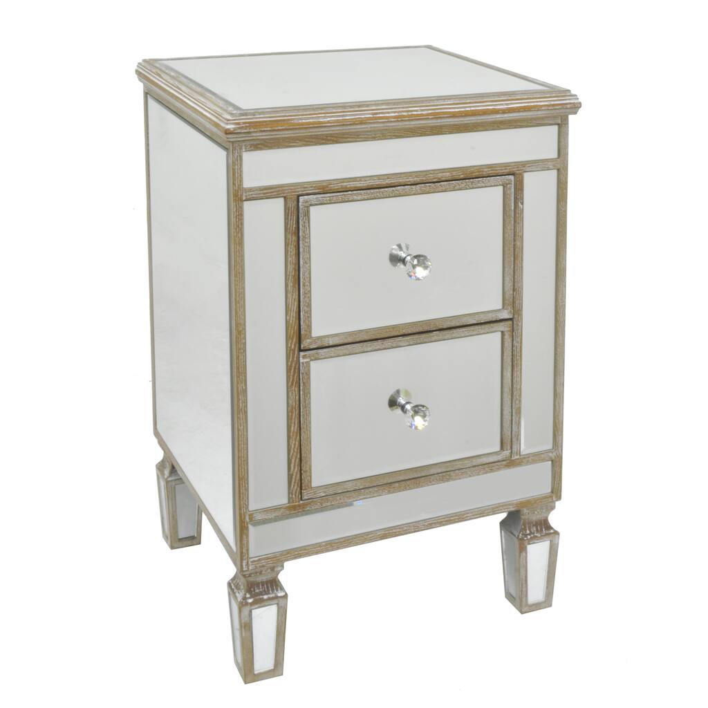 Three Hands Mirror 2-drawer End Table