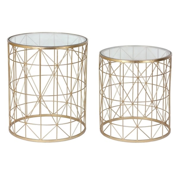 Three Hands Set Of Two Metal Side Table With Mirror Top Free Three Hands Set Of Two Metal Side Table With Mirror Top