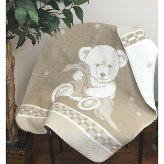 IBENA Pure Cotton Teddy Bear Baby Blanket