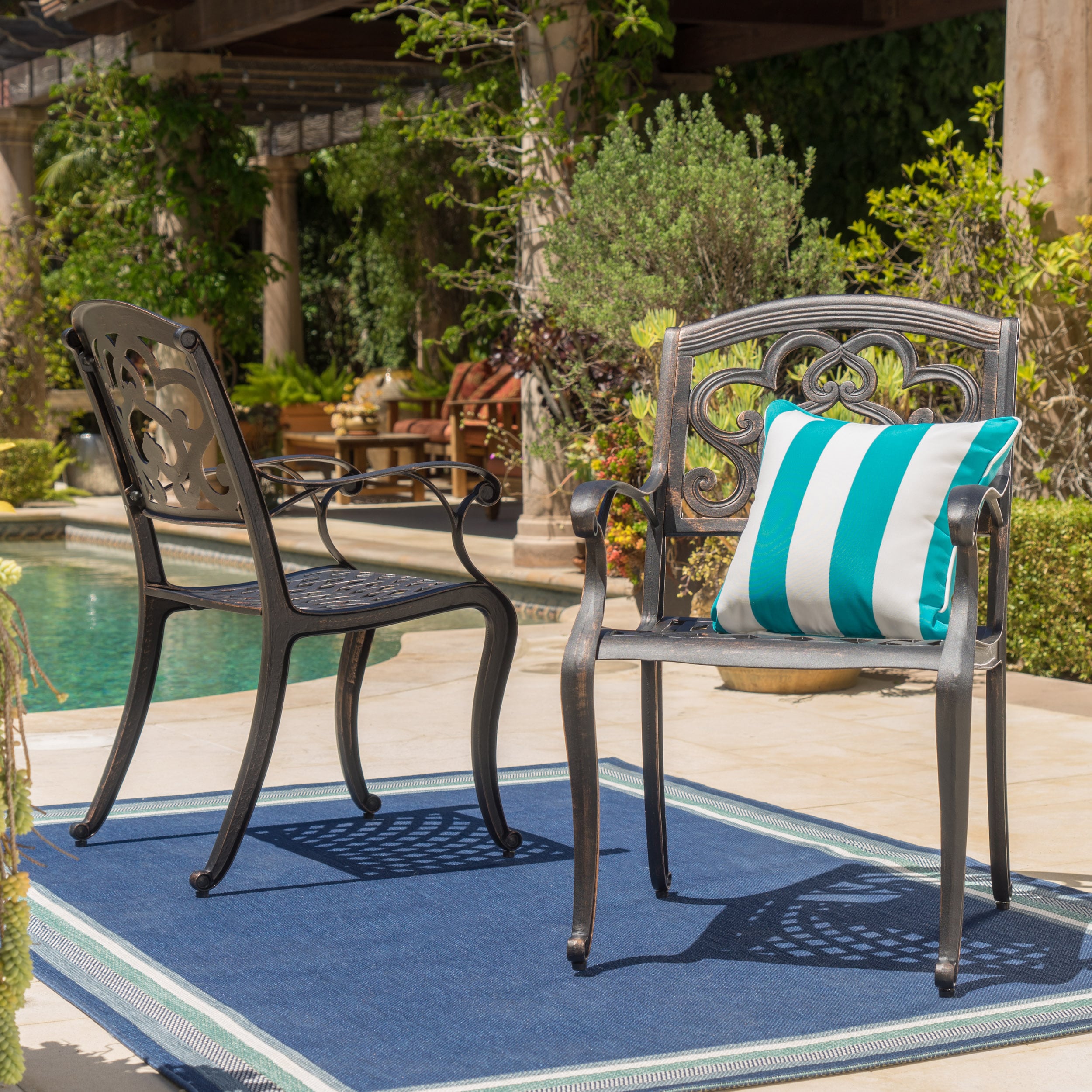 Shop Austin Outdoor Cast Aluminum Dining Chair Set Of 2 By