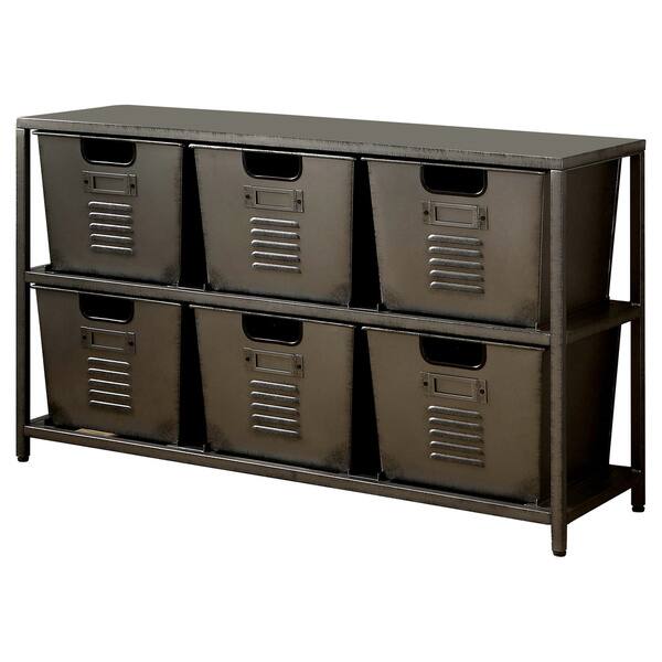 Shop Furniture Of America Copern Industrial Grey Metal 6 Bin