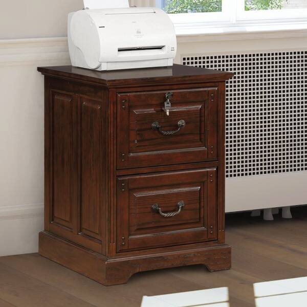 Shop Furniture Of America Devon Traditional 2 Drawer Dark Walnut