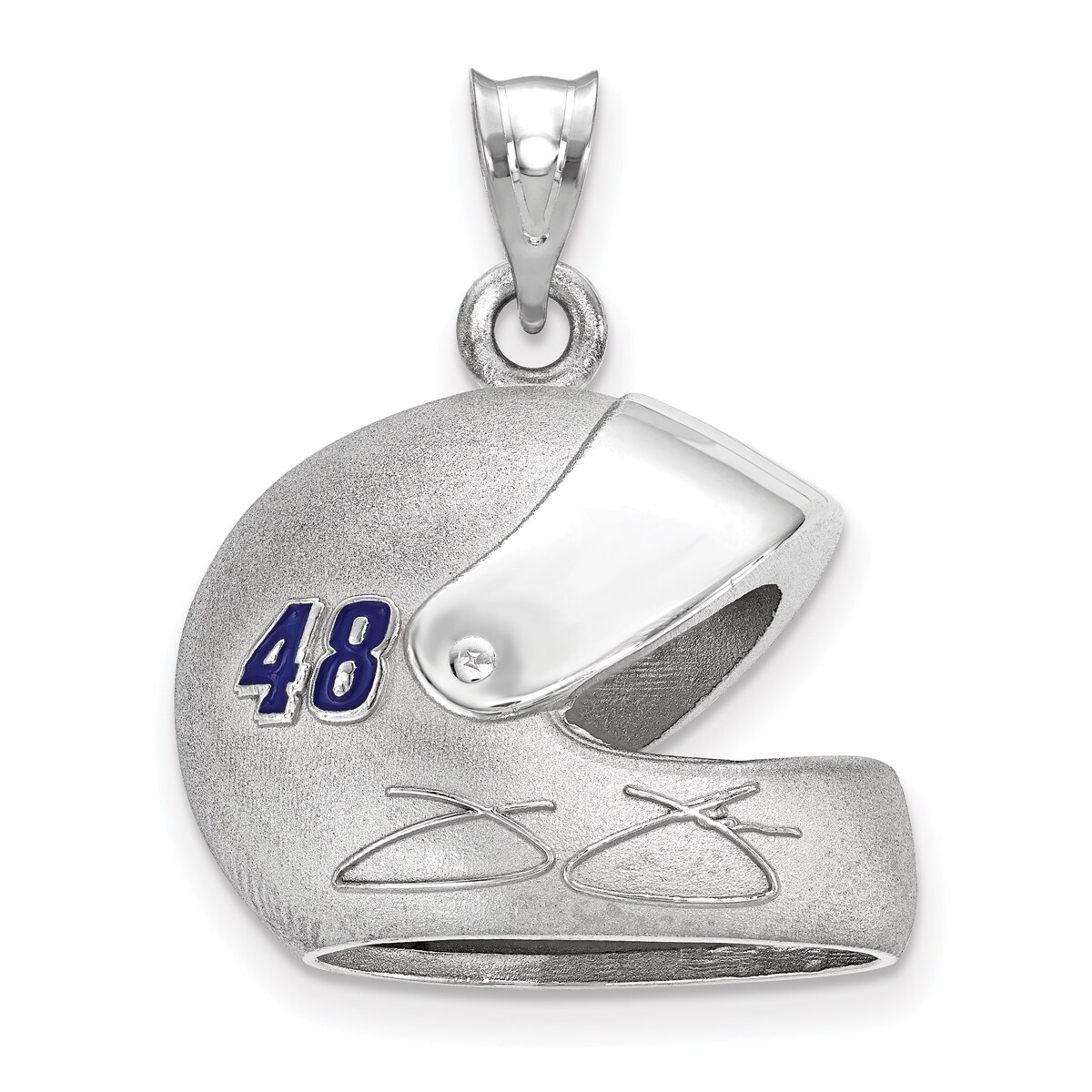 Jimmie Johnson #48 Helmet Number /& Signature Stainless Steel Pendant /& Chain