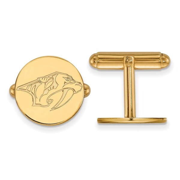 Versil Sterling Silver With Gold Plating NHL LogoArt Nashville Predators Cuff Links
