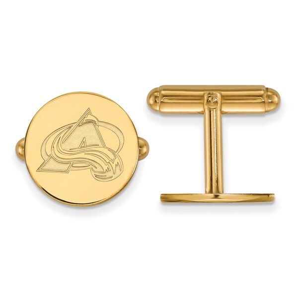 Versil Sterling Silver With Gold Plating NHL LogoArt Colorado Avalanche Cuff Links