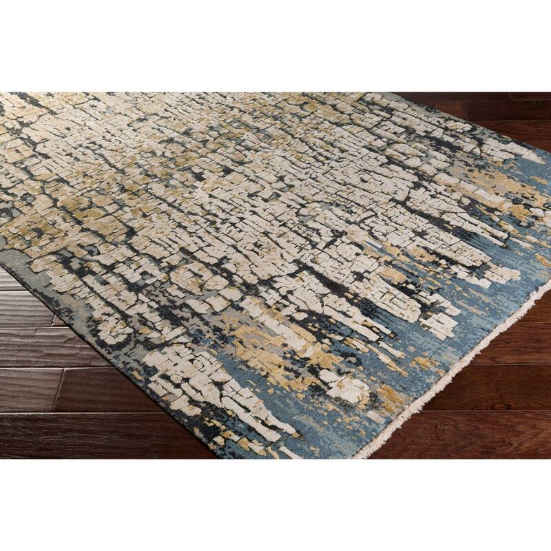 Hand-Knotted Verrona Silk Area Rug - 6' x 9' - 6' x 9' - Khaki