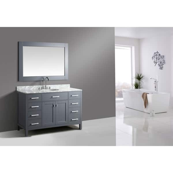 Design Element London Gray 54 Inch Single Sink Vanity Set Gray 54 Inch Single Sink Vanity Set