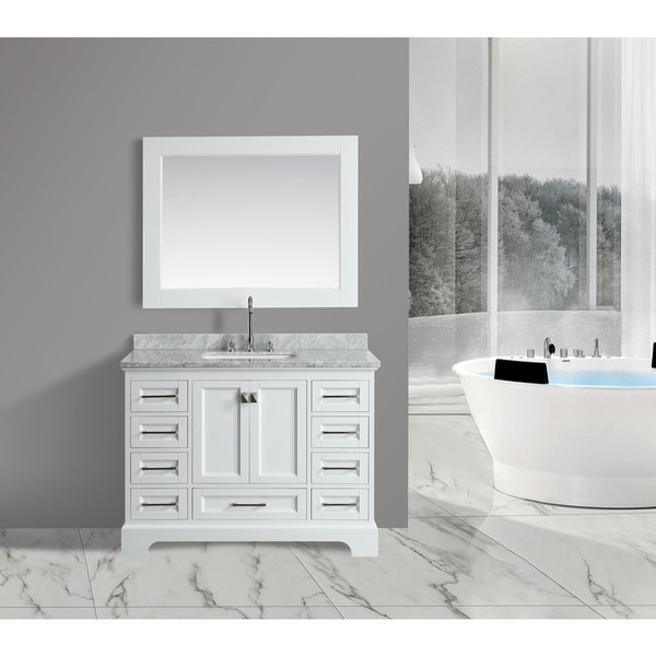 Design Element Omega White 48 inch Single sink Vanity Set with