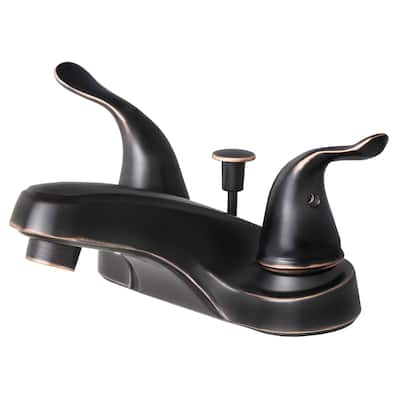 Builders Shoppe Contemporary Brass 2-handle Centerset Lavatory Faucet with Pop-up Drain