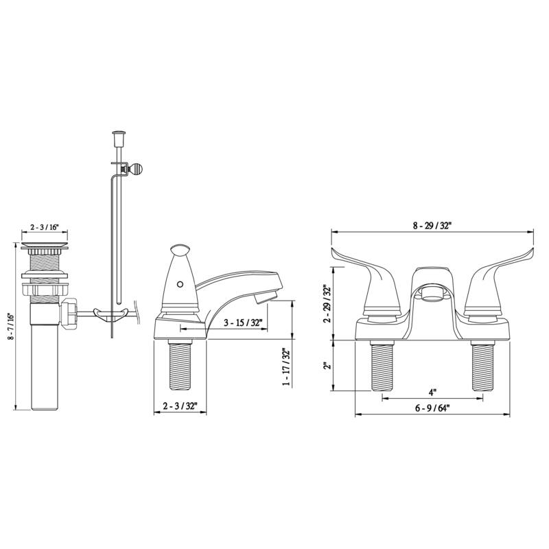Builders Shoppe Contemporary Brass 2-handle Centerset Lavatory Faucet with Pop-up Drain