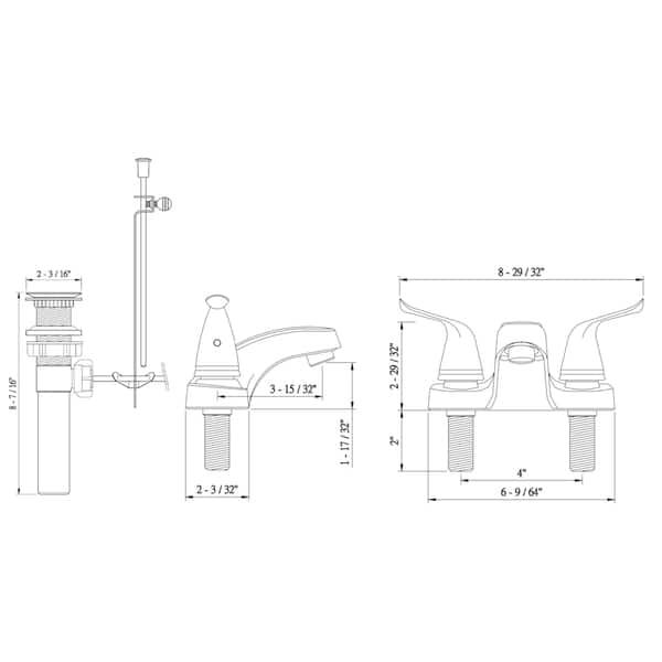 Builders Shoppe Contemporary Brass 2-handle Centerset Lavatory Faucet with Pop-up Drain