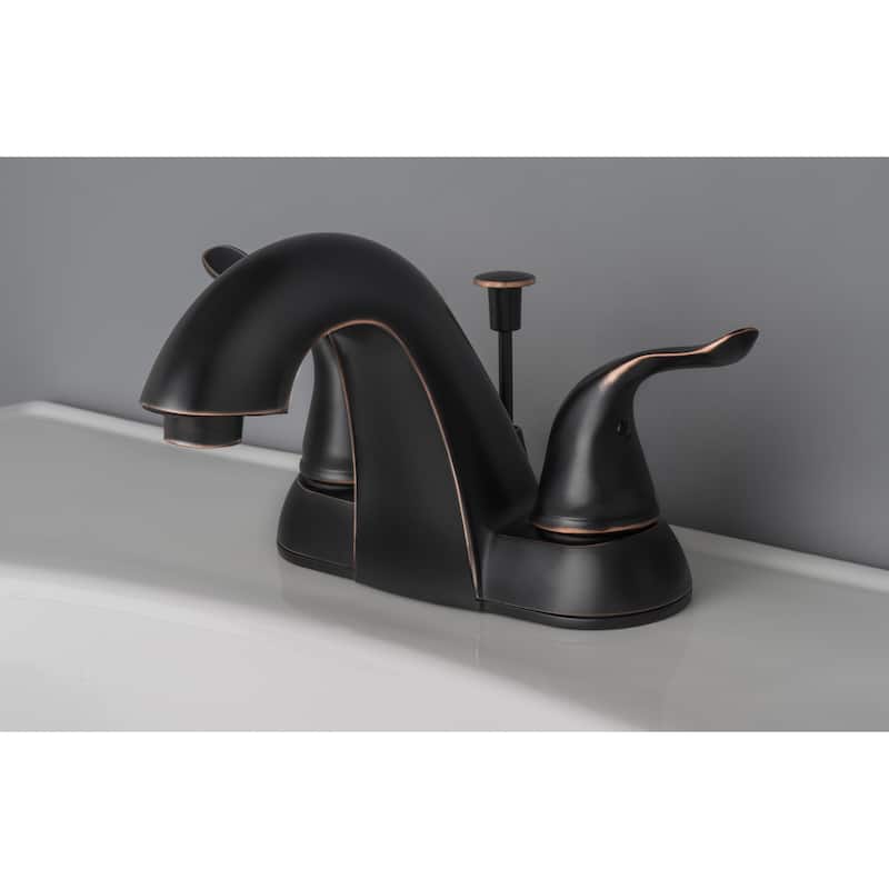 Builders Shoppe Contemporary Brass 2-handle Centerset Lavatory Faucet with Pop-up Drain