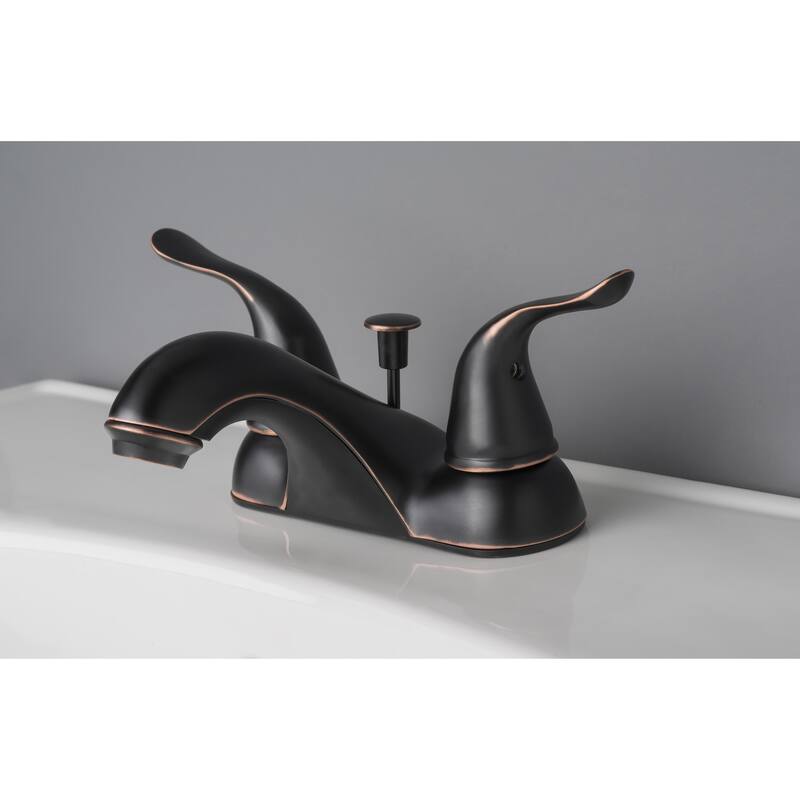 Builders Shoppe Contemporary Two-Handle Centerset Lavatory Faucet with Pop-Up Drain