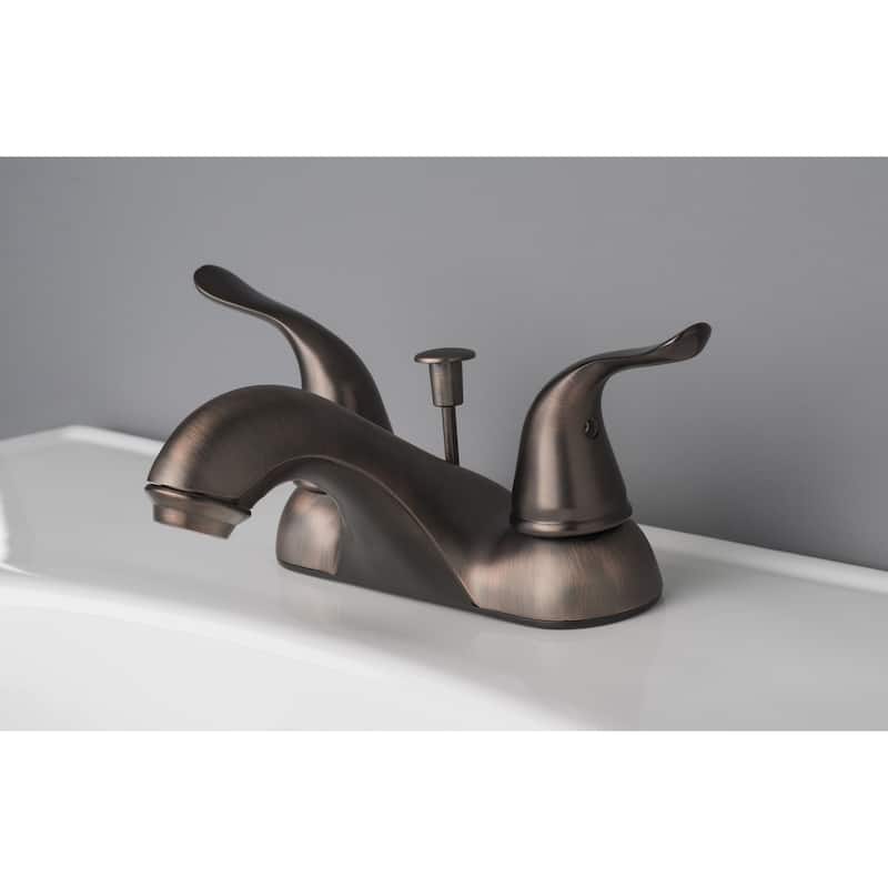 Builders Shoppe Contemporary Two-Handle Centerset Lavatory Faucet with Pop-Up Drain