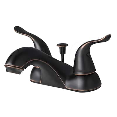 Builders Shoppe Contemporary Two-Handle Centerset Lavatory Faucet with Pop-Up Drain