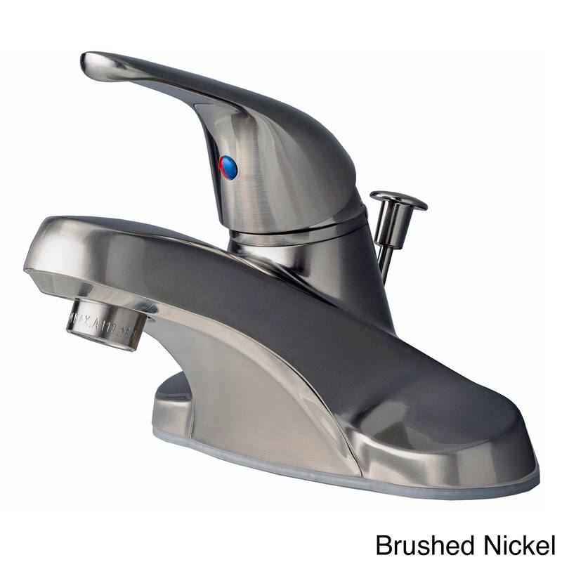 Classic Single Handle Centerset Lavatory Faucet with Pop-up Drain Assembly - Nickel Finish/Brushed