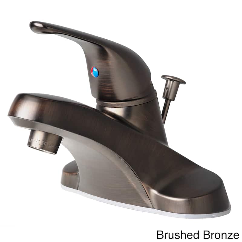 Classic Single Handle Centerset Lavatory Faucet with Pop-up Drain Assembly - Bronze Finish/Brushed