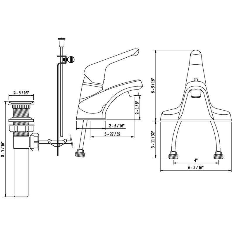 Classic Single Handle Centerset Lavatory Faucet with Pop-up Drain Assembly