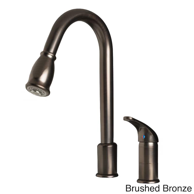 Builders Shoppe Classic Single Handle 16-inch Pull Down Kitchen Faucet - Oil Rubbed Bronze - Bronze Finish/Silver Finish