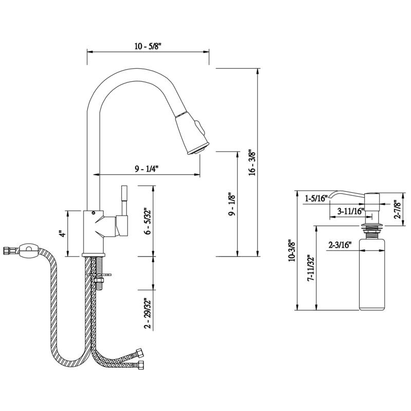 Builders Shoppe 16-inch Single-handle Pull-down Kitchen Faucet