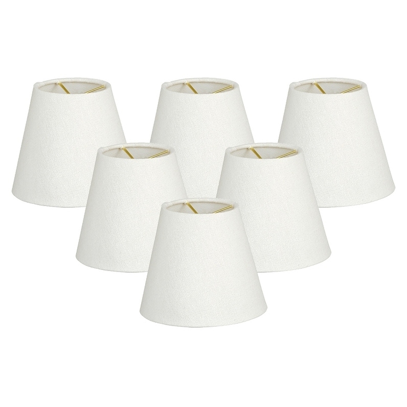 Details about   Chandelier Shades SMALL Lamp Shade Hardback Clip On W WHITE Linen Dia 3.5"Top X 