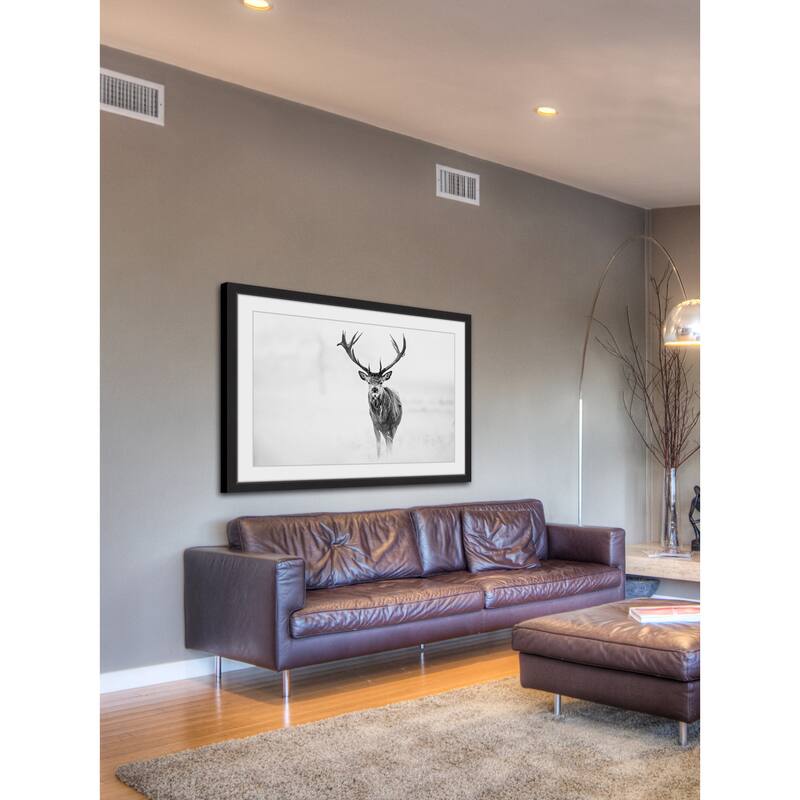 Elk Stare' Framed Painting Print
