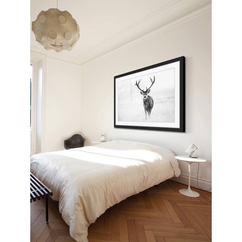 Elk Stare' Framed Painting Print