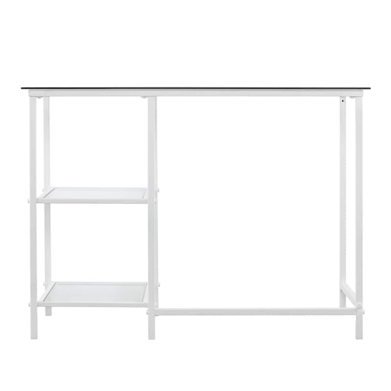 SEI Furniture Lynnwood Metal/Glass Student Desk - White