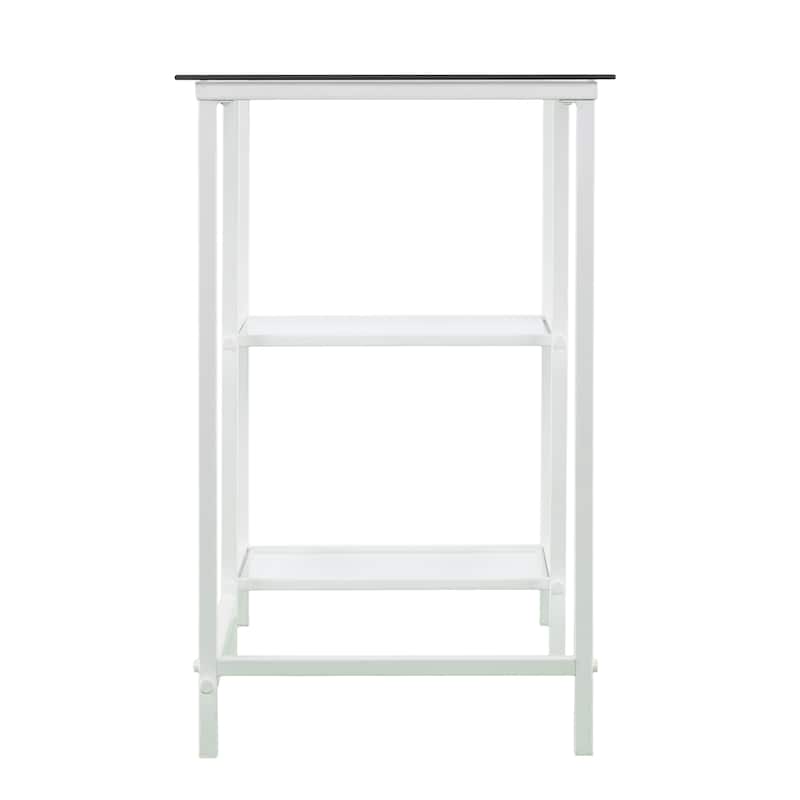 SEI Furniture Lynnwood Metal/Glass Student Desk - White