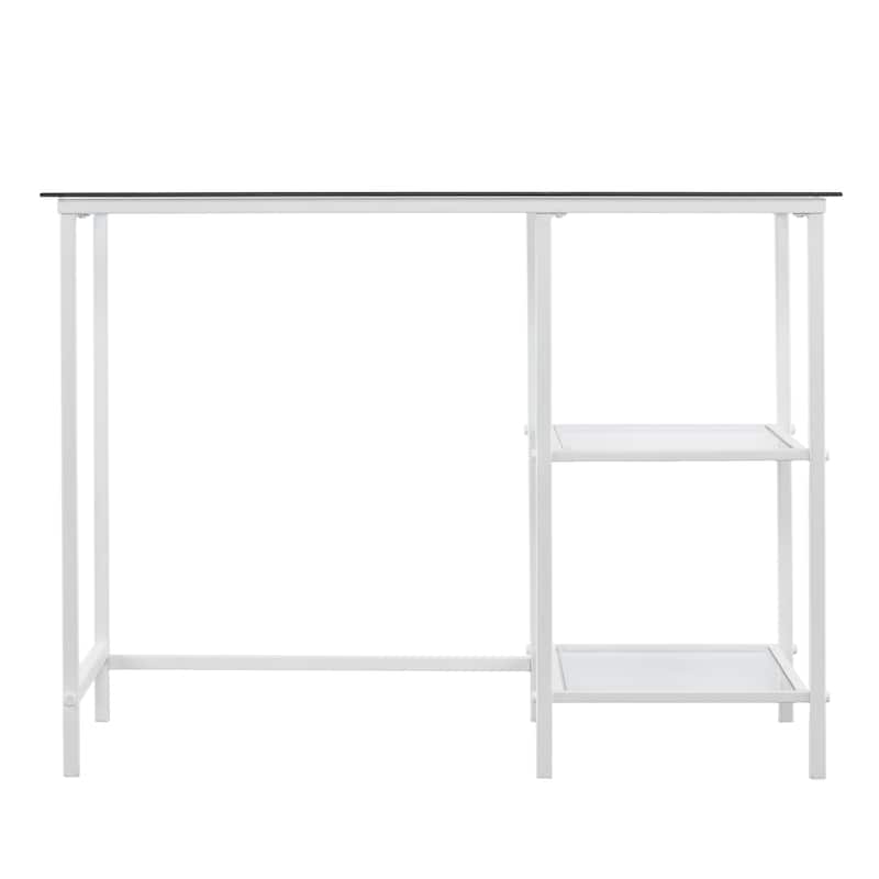 SEI Furniture Lynnwood Metal/Glass Student Desk - White