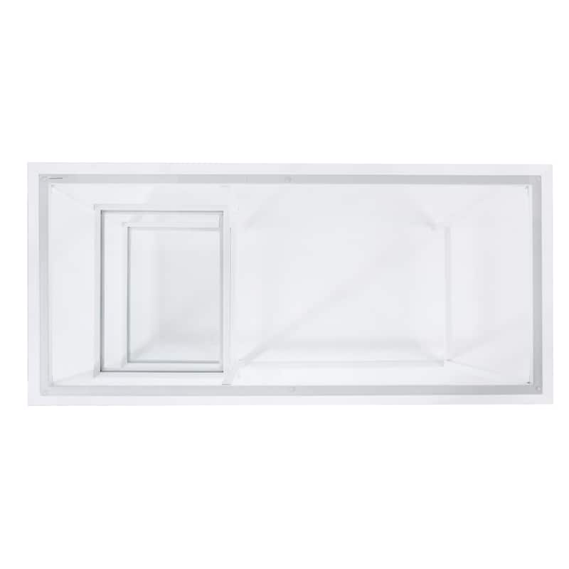 SEI Furniture Lynnwood Metal/Glass Student Desk - White
