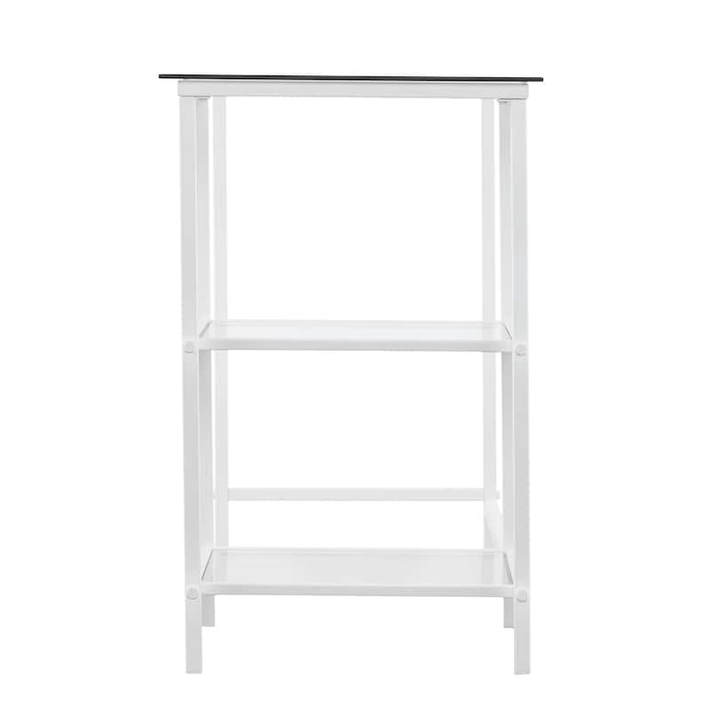 SEI Furniture Lynnwood Metal/Glass Student Desk - White
