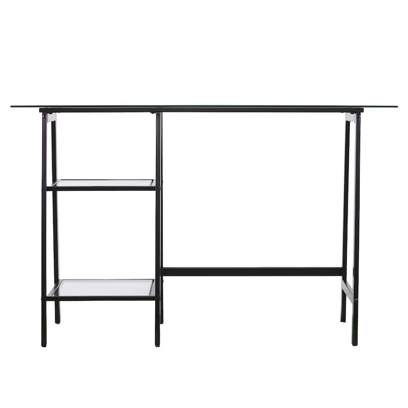 SEI Furniture Allendale Metal/Glass Sawhorse/A-Frame Writing Desk