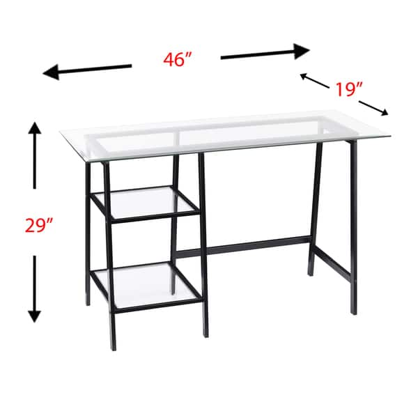 Shop Allendale Metal Glass Sawhorse A Frame Writing Desk Black