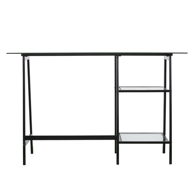 SEI Furniture Allendale Metal/Glass Sawhorse/A-Frame Writing Desk