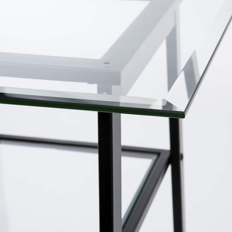 SEI Furniture Allendale Metal/Glass Sawhorse/A-Frame Writing Desk