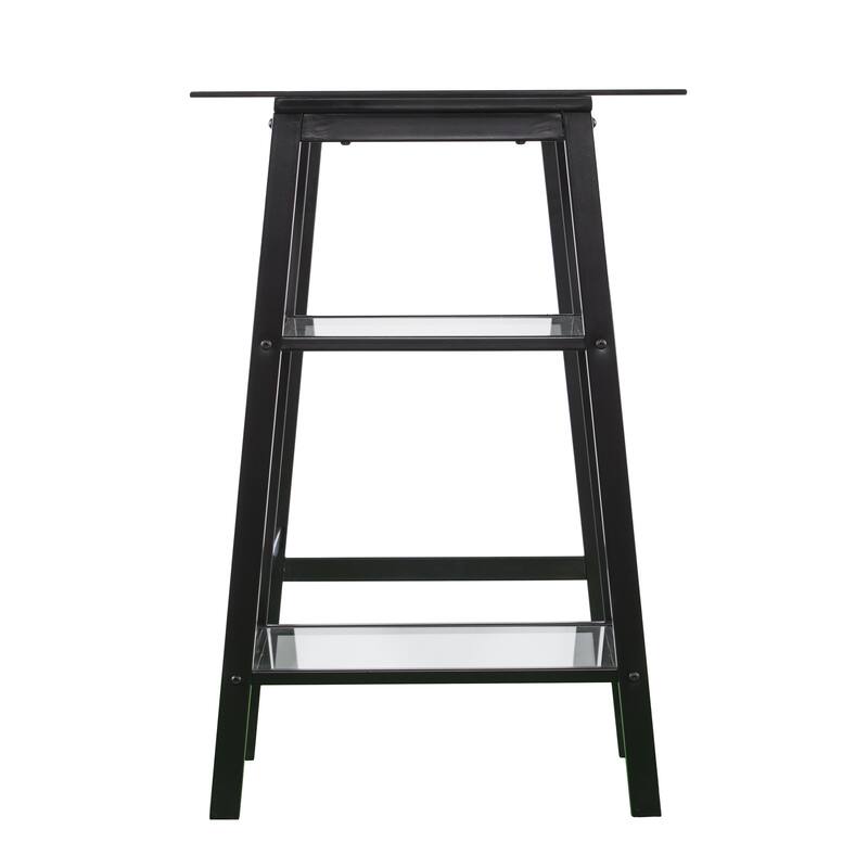 SEI Furniture Allendale Metal/Glass Sawhorse/A-Frame Writing Desk