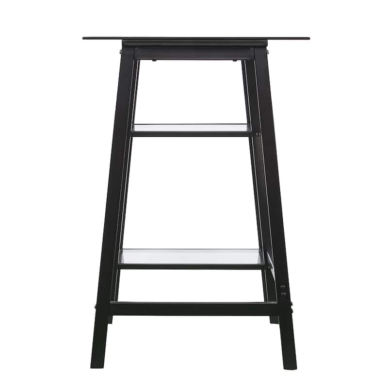 SEI Furniture Allendale Metal/Glass Sawhorse/A-Frame Writing Desk