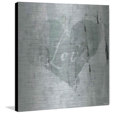 Green Heart Love' Painting Print on Brushed Aluminum