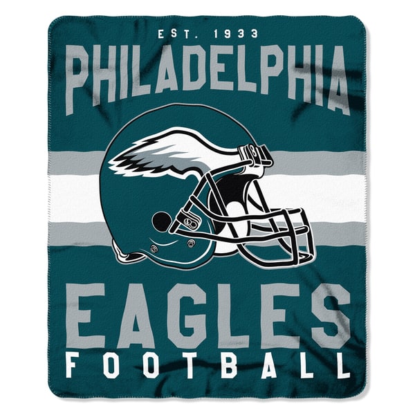 Philadelphia Eagles 50'' x 60'' Center Stripe Sherpa Trim Blanket