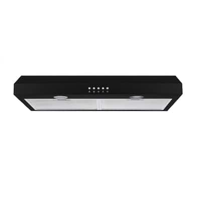 Winflo 30" 301 CFM Convertible Under Cabinet Range Hood in Black