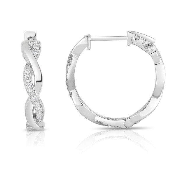 14k Gold 0 22ct Diamond Infinity Hoop Earrings G H Si2 I1 14k Gold 0 22ct Diamond Infinity Hoop Earrings G H Si2 I1