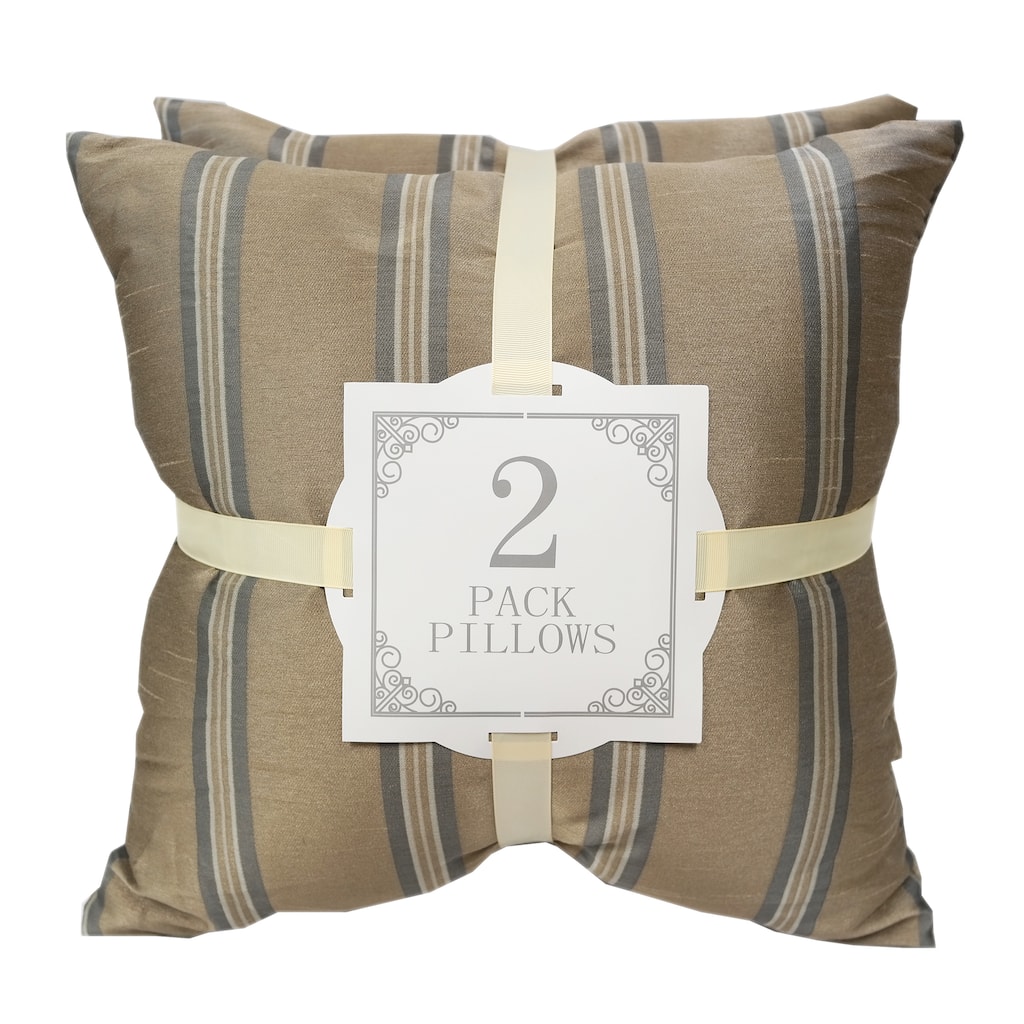 Home Accent Pillows Striped Satin Throw Pillows (Set of 2)